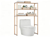 3-Tier Over Toilet Storage Shelf, Solid Pine Wood Bathroom Space-Saving Organizer Rack with 96420315