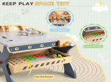 Wooden Tool Bench Play Set for Toddlers, Pretend Play Workbench with Clock, Interlocking Gears, 38037431