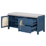 TREXM Shoe Storage Bench, Vintage Shoe Bench with Storage and Cushion, Shoe Bench with Drawers and N715P245263M