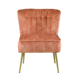 Burnt Orange Tufted Wingback Accent Chair B062P186525