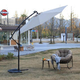 10ft Solar LED Offset Hanging Market Patio Umbrella W640140284