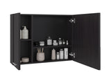 Harbor Medicine Double Door Cabinet,Four Interior Shelves, Black Wengue B097P474280