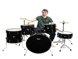 Full Size Adult Drum Set 5-Piece Black with Bass two Tom Snare 93977028