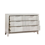 ZUN Antique White Finish 1pc Dresser with 6x Drawers Modern Bedroom Furniture, Reeded Fronts B011P246248