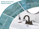 Oil Rubbed Bronze Bathroom Faucet with 2-Handle and 360 Degree Rotating Spout, Crescent Moon Style 81054067