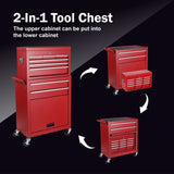 Tool Chest, 8-Drawer Rolling Tool Storage Cabinet with 2 in 1 Detachable Top Tool Box, Liner, W2660P272879