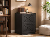 Farmhouse Vertical Printer Stand with X Pattern, 2-Drawer Storage Cabinet Fits Letter Files, Black 29795694