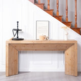 62" Modern Rustic Console Table Solid-Look Engineered Wood Entryway Table W2729P270754