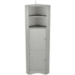 ZUN Tall Bathroom Corner Cabinet, Freestanding Storage Cabinet with Doors and Adjustable Shelves, MDF WF293800AAG