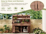 65inch Garden Potting Bench Table, Fir Wood Workstation with Storage 65666221