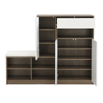 ZUN ON-TREND 2-in-1 Shoe Storage Bench & Shoe Cabinets
, Multi-functional Shoe Rack with Padded Seat, WF314405AAK