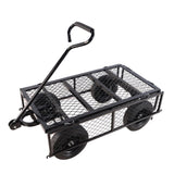 (Black solid wheels wagon cart) Solid wheels Tools cart Wagon Cart Garden cart trucks make it easier W227P162450