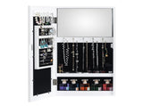 Simple PVC Wood Grain Coating Photo Storage Damp-proof Jewelry Mirror Cabinet White 43628308