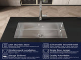 Stainless Steel Kitchen Sink, 30x19 Drop In Single Bowl, Undermount Handmade Sink in Brushed 99693634