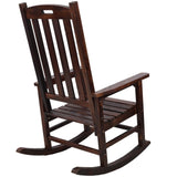 Wooden Oversized Porch Rocker Chair With Wide Seat and Tall Backrest,High Back Smooth Rocking Chairs 44949895