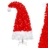 6FT Artificial Christmas Tree with LED Light, Santa's Hat Shape Artificial Whimsical Xmas Tree with 42139491