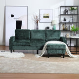 UNITED WE WIN Sofa for three, solid wood frame, Chenille fabric, side pocket, with two cup holders, W1568142741