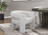 Modern Luxury Dining Furniture Elegant Side Chairs Set of 2 Light Gray Soft Boucle Fabric Plush B011P355864