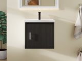 16" Floating Bathroom Vanity, Wall Mounted Plywood Cabinet with Ceramic Sink & Soft-Close Doors for B2775P510784