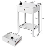 Two-layer Bedside Table Coffee Table with Drawer White 99618998