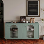ZUN Accent Cabinet Lacquered Wooden Cabinet with 4 Glass Doors Sideboard Buffet Server Cabinet Storage W1435P170161