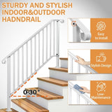 Outdoor 4 Level Iron Handrail Matte White 04980740