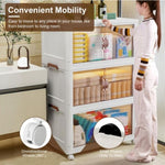 ZUN Foldable Storage Bins,3Pcs Foldable Storage Bins with with Lids 78QT Front Magnetic Door Collapsible 53755159