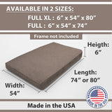 Memory Foam Infused Futon Mattress Full XL Washable Removable Cover, Heavy-Duty Zipper, Thick B181P351991