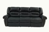 Plush Relax 1pc Manual Motion Sofa Only Black Color Bonded Leather 3-Seat Couch Armrest Cushion B011P205577