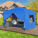 ZUN Outdoor 10x 10Ft Pop Up Gazebo Canopy Tent with Removable Sidewall with Zipper,2pcs Sidewall with W419P147534