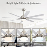 52-Inch Smart Ceiling Fan With Lights,6 Wind Speed,With 8 Black ABS Blades,Voice Remote,Fan For W934P340011