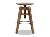 Spencer Minimalist Oak Wood Adjustable Bar Counter Stool, Walnut Brown Oak Wood B2719P252308