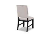 Transitional Relaxed Vintage Style 2pc Warm Charcoal Black Finish Finish Nailhead Trim Side Chairs B011P145130