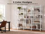 Three Columns and Four Layers Bookshelf, Wide Bookcase with 11 Open Display Shelves, 98909181