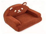 Kids Armchair Toddler Reading Sofa, Full Compression, Teddy Velvet Cute Brown Bear Shape Kids Sofa 13991023