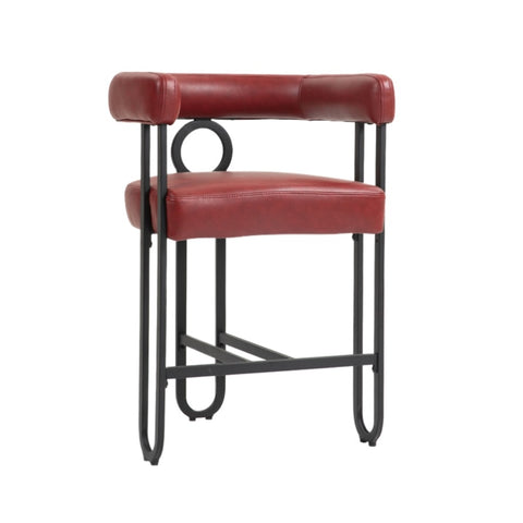 ZUN House Hold Bar Set of 1, Modern Bar Stool with Back, Black Metal Frames, Upholstered Bar W1588P207648