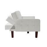 White Convertible Double Folding Room Sofa Bed, PU Leather, Tufted Buttons, Suitable for 15429988