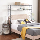 ZUN Queen Bed Frame with 2 Nightstandss with Storage Cabinet, with Shelves, Bookcase 16305791