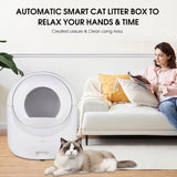 ZUN Smart Automatic Cat Litter Box,Automatic Scooping and Odor Removal, App Control, Support 5G&2.4G W1655122595