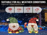 Set of 2 Lighted Gnome and Candy Cane Christmas Decorations, Pre-lit 2D Holiday Decor with 80 Warm 54892620