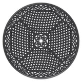 48-inch Cast Aluminum Patio Dining Table with Black Frame and Umbrella Hole W1710P166023