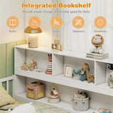Versatile Floor Bed with Bookcase - White 89366824