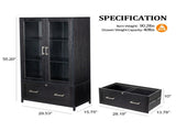Wide Wooden File Cabinet & Bookcase, Black Embossed Melamine Faced MDF with 07455653
