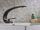 Black Bathroom Faucet, Brushed Black Faucet for Bathroom Sink, Black Single Hole Bathroom Faucet W1932P156222