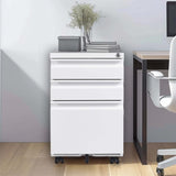 ZUN 3 Drawer Mobile File Cabinet with Lock,Metal Filing Cabinets for Home Office Organizer 17334146