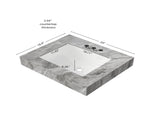 24" MURI Light Gray Sintered Stone Countertop and Undermount Ceramic Basin with Three Standard W2615P480138