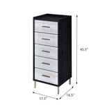 Black and Silver 4-drawer Jewelry Armoire with Lift-top B062P181349