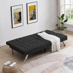 ZUN WOOD FRAME, STAINLESS LEG, FUTON, SOFA BED BLACK W2297P247597