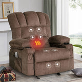 ZUN Vanbow.Recliner Chair Massage Heating sofa with USB and side pocket 2 Cup Holders W1807105777