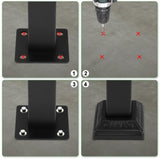 Handrails for Outdoor Steps, Wrought Iron Handrail Fits 1 or 3 Steps, Transitional Handrail with 87420248
